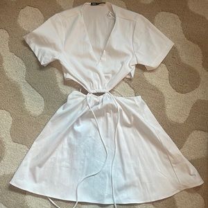 White Zara cutout dress